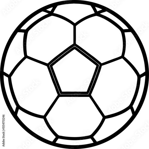 Soccer ball or football icon for sports apps and websites. Vector illustration.