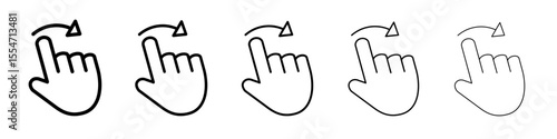 Hand, fingers, gesture, swipe, rotate icon flat simple outline logo