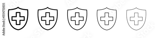 Health insurance icon flat simple outline logo