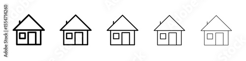 Home icon flat simple outline logo