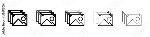 Image icon flat simple outline logo