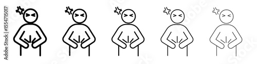 Indigestion icon flat simple outline logo