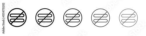 Inequality icon flat simple outline logo