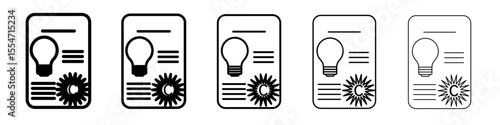 Intellectual property and copyright icon flat simple outline logo