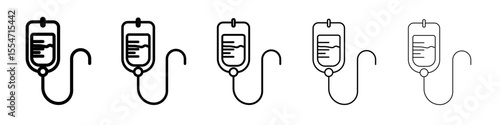 IV bag icon flat simple outline logo