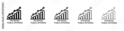 IPO Initial public offering icon flat simple outline logo