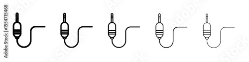 Jack cable icon flat simple outline logo
