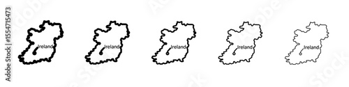 Ireland map icon flat simple outline logo