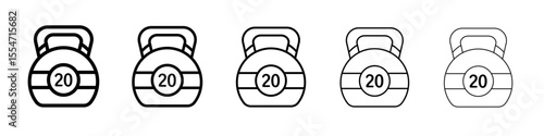kettlebell icon flat simple outline logo