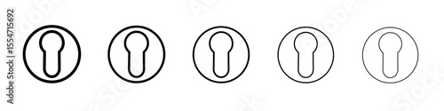 key hole icon flat simple outline logo