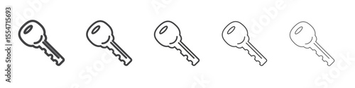 Key icon flat simple outline logo