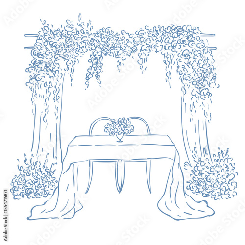 Vector Illustration of Wedding Arc on the White Background.