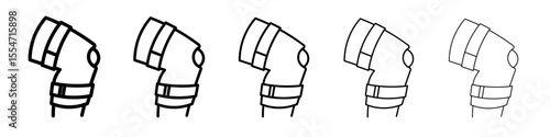 Knee Orthopedic Brace icon flat simple outline logo