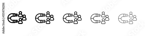 Lead generation icon flat simple outline logo