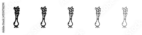 leek icon flat simple outline logo