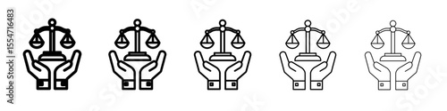 Legal advice icon flat simple outline logo
