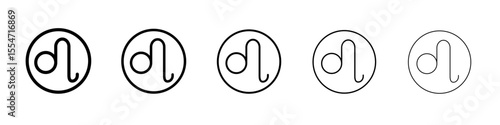 Leo zodiac sign icon flat simple outline logo
