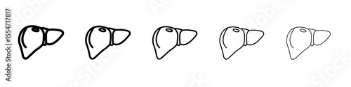 liver icon flat simple outline logo