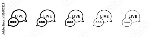 Live chat icon flat simple outline logo