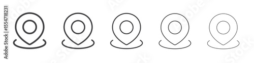 Location pin icon flat simple outline logo