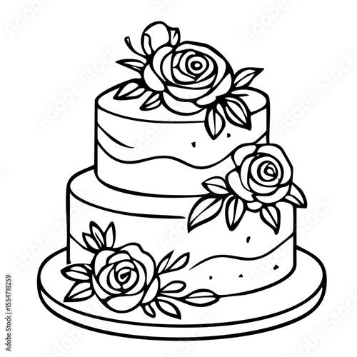 Hochzeit Hochzeitstorte Outlines