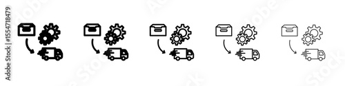 logistics management icon flat simple outline logo
