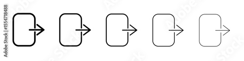 Logout exit icon flat simple outline logo