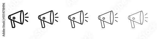 Loud Speaker icon flat simple outline logo
