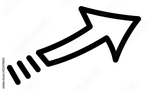 右上に伸びる矢印の素材イラスト