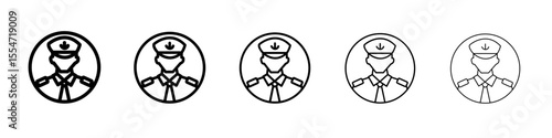 Male chief officer icon flat simple outline logo