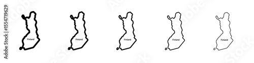 map of Finland icon flat simple outline logo