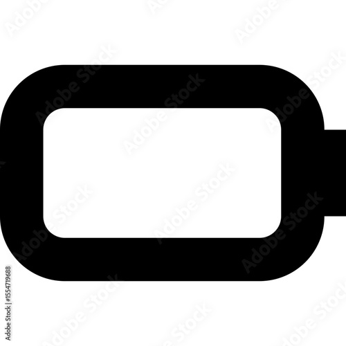 Battery Empty Icon Vector - Low Power Energy Level Status Symbol