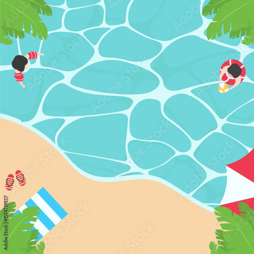Overhead Beach Vacation Layout