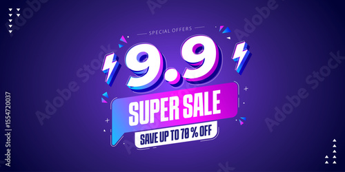 Super sale promo banner with discount offer. Flash sale banner background. Flash sale special offer banner for social media post or website banner
