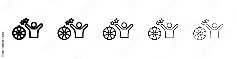 Fototapeta premium Men luck icon flat simple outline logo