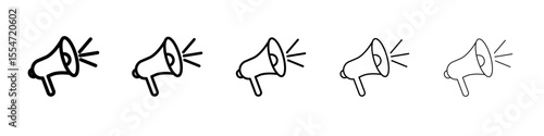 Megaphone icon flat simple outline logo