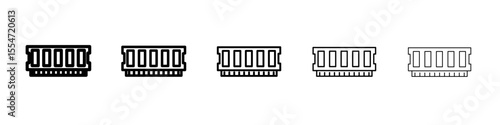 memory, ram icon flat simple outline logo