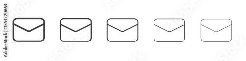 Message icon flat simple outline logo