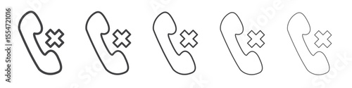 Missed call icon flat simple outline logo