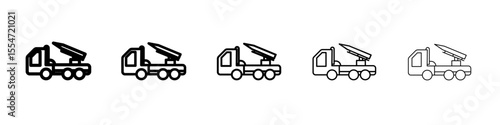 Missile Launcher icon flat simple outline logo