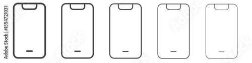 Mobile icon flat simple outline logo