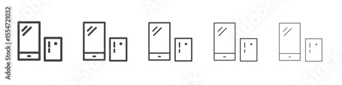 Mobile pay icon flat simple outline logo