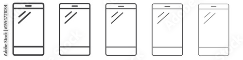 Mobile icon flat simple outline logo