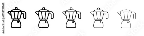 moka pot icon flat simple outline logo