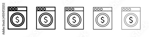 Money laundering icon flat simple outline logo
