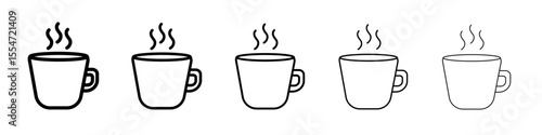Mug icon flat simple outline logo