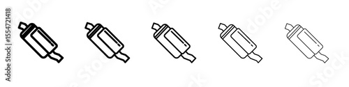 Muffler icon flat simple outline logo