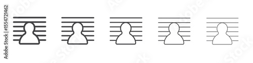 Mugshot icon flat simple outline logo