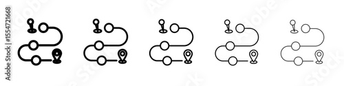 navigation route icon flat simple outline logo