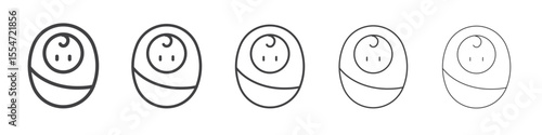 New born baby icon flat simple outline logo